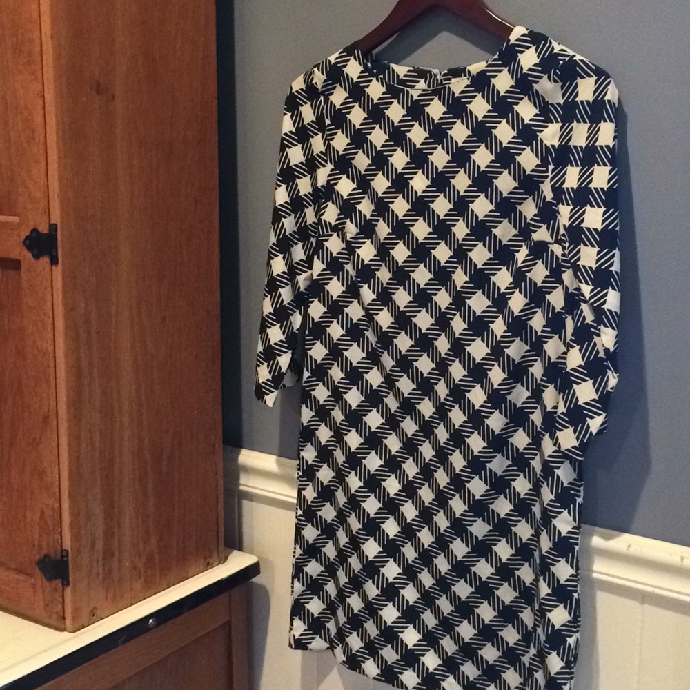 Forever 21 Navy Blue White Dress Small